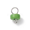 Disc Dyed Synthetic Turquoise Heishi Connector Charms PALLOY-JF04247-01-3
