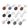 Natural/Synthetic Gemstone Pendant Keychains KEYC-P011-01P-1