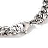 Ion Plating(IP) 304 Stainless Steel Flower Link Chain Bracelets for Men BJEW-B096-48B-AS-3