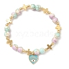Heart with Eye Alloy Enamel Charm Bracelets BJEW-JB12287-02-2