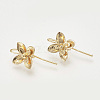 Brass Ear Stud Findings X-KK-T027-116G-1