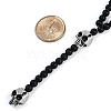 Frosted Black Glass Beaded Lariat Necklaces NJEW-F331-01AS-01-5