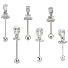 3Pcs 3 Style 925 Sterling Silver Rhinestone Pendant Bails FIND-ME0001-73-1