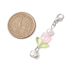 Glass Tulip Pendant Decorations HJEW-JM02539-3