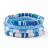 4Pcs 4 Styles Polymer Clay Heishi Beads Stretch Bracelets Sets BJEW-JB05908-3