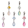 5Pcs 5 Colors Glass Pendant Decorations HJEW-JM02905-2