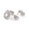 Cubic Zirconia & Rhinestone Teardrop Stud Earrings EJEW-A080-02P-2