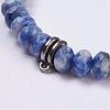 Natural Blue Spot Jasper Stretch Bracelets BJEW-JB03188-04-2