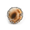 Half Round Natural Shell Finger Rings RJEW-P128-05P-2