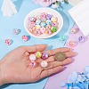 30Pcs 2 Styles Printed Transparent & Opaque Acrylic Beads MACR-TA0003-01-6