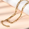 304 Stainless Steel Paperclip Chains Bracelet & Necklace Jewelry Sets SJEW-L199-21G-2