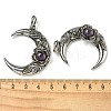 Natural Amethyst Pendants G-P547-04AS-03-3