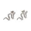 Non-Tarnish 304 Stainless Steel Snake Stud Earrings for Women EJEW-A035-01P-1