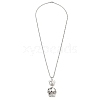 Zinc Alloy with Rhinestone Bear Pendant Necklaces NJEW-M211-13A-P-5