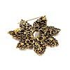 Retro Alloy Colorful Rhinestone Brooches JEWB-I034-30AG-2