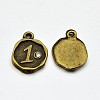 Antique Bronze Plated Alloy Rhinestone Charms ALRI-J153-01-NF-1