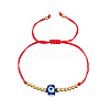 Handmade Lampwork & Glass & Brass Beads Braided Bead Bracelets OA0738-5-1