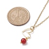 Natural Mixed Gemstone & Heart Pendant Necklaces with Golden Brass Cable Chains NJEW-JN04618-4