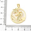 Ocean Brass Micro Pave Cubic Zirconia Pendants KK-K411-04B-G-3