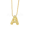 Brass Micro Pave Clear Cubic Zirconia Initial Pendant Necklaces FS-WGF17D9-06-1