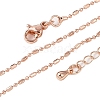 Brass Ball Chain Necklaces for Women NJEW-D302-32RG-5