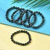 Natural Kambaba Jasper Stretch Beaded Bracelets G-A185-01V-1