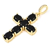 Rack Plating Brass Cubic Zirconia European Dangle Charms KK-P287-47G-01-2