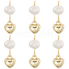 6Pcs Brass & Natural Pearl Heart Pendants KK-BBC0019-31-1