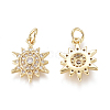 Brass Micro Pave Cubic Zirconia Charms KK-D159-04G-2