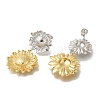 Rack Plating Flower Brass Stud Earrings EJEW-H016-16PG-2