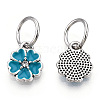 Enamel Style Flower Alloy Rhinestone Charms ENAM-S085-05-1