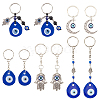 AHADERMAKER 10Pcs 5 Style Lampwork Keychain KEYC-GA0001-06-1