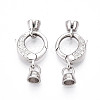 925 Sterling Silver Micro Pave Clear Cubic Zirconia Spring Gate Clasps STER-T008-153P-1