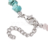 Natural Rose Quartz & Howlite & Green Aventurine Chip Beaded Necklaces NJEW-JN05099-02-5