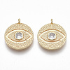 Brass Micro Pave Cubic Zirconia Pendants KK-S356-014G-NF-1