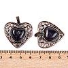 Natural Amethyst Peach Love Heart Pendants G-G158-01-08-3