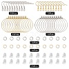 40Pcs 4 Styles 304 Stainless Steel Earring Hooks & Hoop Earring Findings STAS-CJ0002-38-5