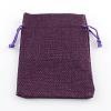 Polyester Imitation Burlap Packing Pouches Drawstring Bags ABAG-R005-9x7-10-1
