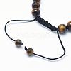 Natural Tiger Eye Braided Bead Bracelets BJEW-F276-D02-3