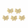 Brass Micro Pave Clear Cubic Zirconia Connector Charms KK-E068-VB366-4