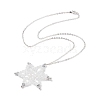 Synthetic Hematite & Glass Beaded Snowflake Pendant Necklace NJEW-JN04272-1