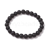 Natural Lava Rock Round Beads Stretch Bracelets BJEW-JB11489-2