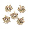 Brass Colorful Cubic Zirconia Pendants KK-E068-VA209-2-4