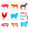 6Pcs 6 Styles Animal Theme PET Hollow Out Drawing Painting Stencils DIY-WH0394-0011-1