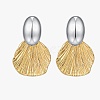 Two Tone Brass Dangle Stud Earrings FS-WGF18BB-01-1