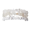 3Pcs Natural Quartz Crystal & Synthetic White Howlite & Natural White Moonstone Chip Beaded Stretch Bracelet Sets BJEW-JB10857-1