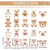 40Pcs 20 Style Bear/Rabbit Shape Polyester Knitted Appliques PATC-FG0001-35-2