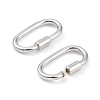 Rhodium Plated 925 Sterling Silver Locking Carabiner Clasps STER-K173-20P-2