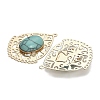 Brass Pave Dyed Synthetic Turquoise Teardrop Chandelier Component Links KK-Z088-02G-01-2