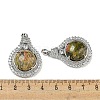 Natural & Synthetic Mixed Gemstone with Clear Cubic Zirconia Pendants G-G133-01P-4